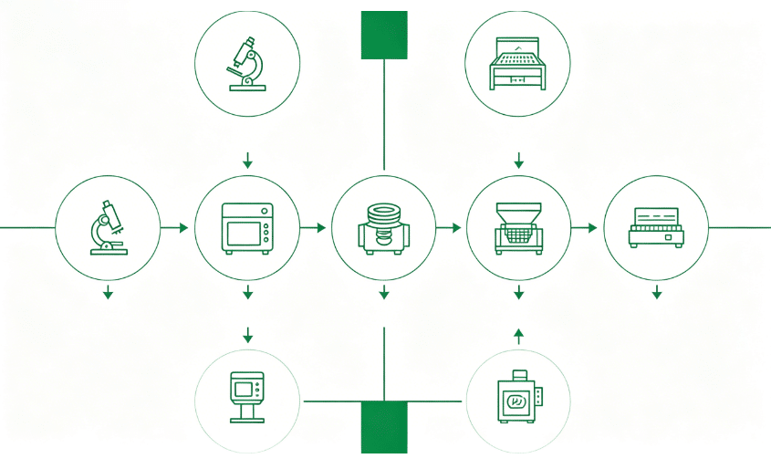 Physical milling process flowchart for cochineal powder production