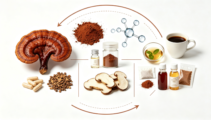 Reishi Mushroom Extract multiple application scenes
